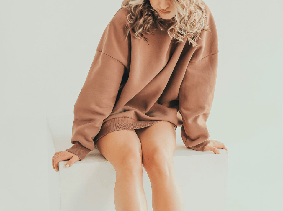Female Toned Relaxed Hoodie in Cream colour